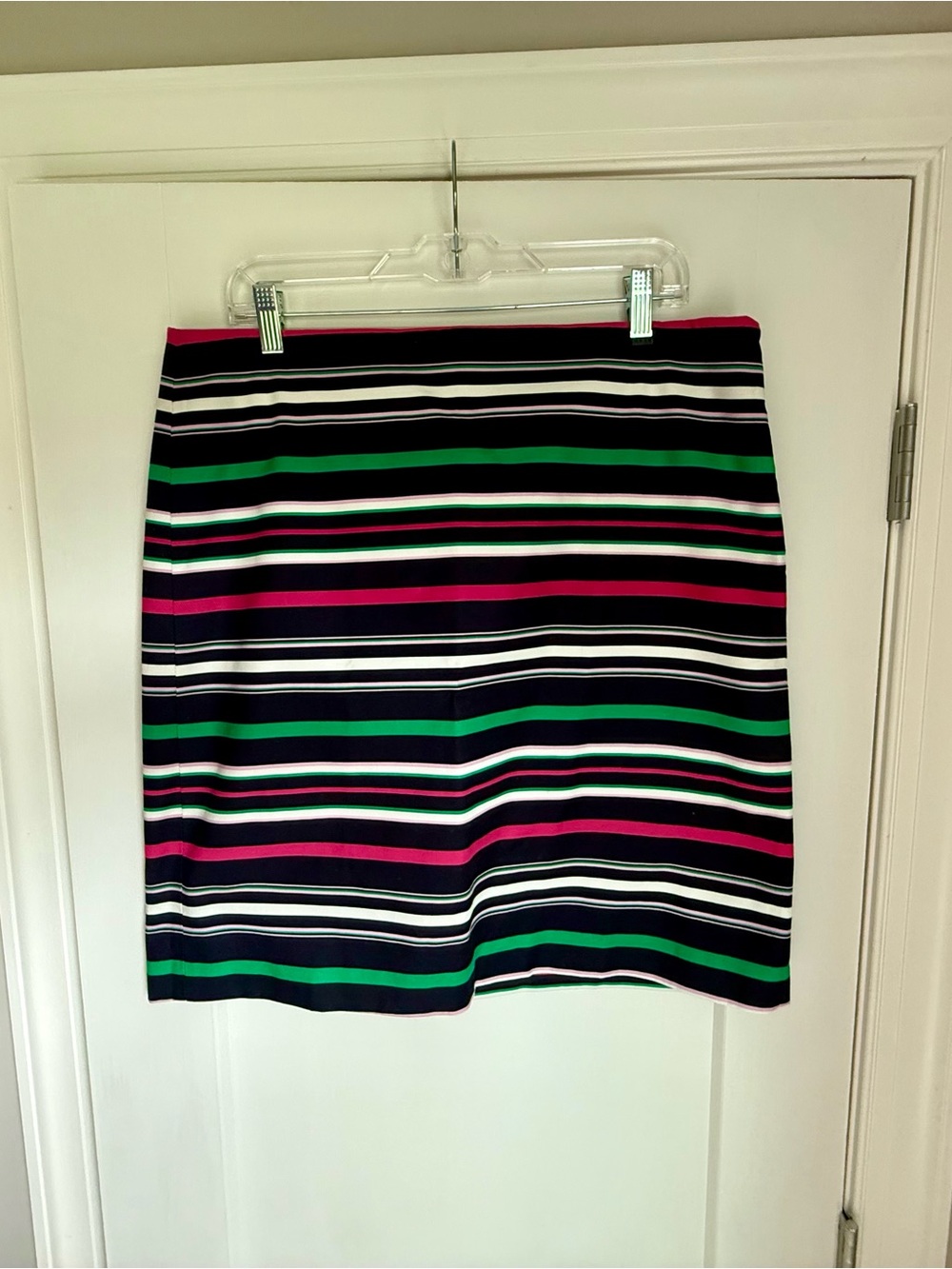 Talbots Black, Pink & Green Striped Mini Skirt